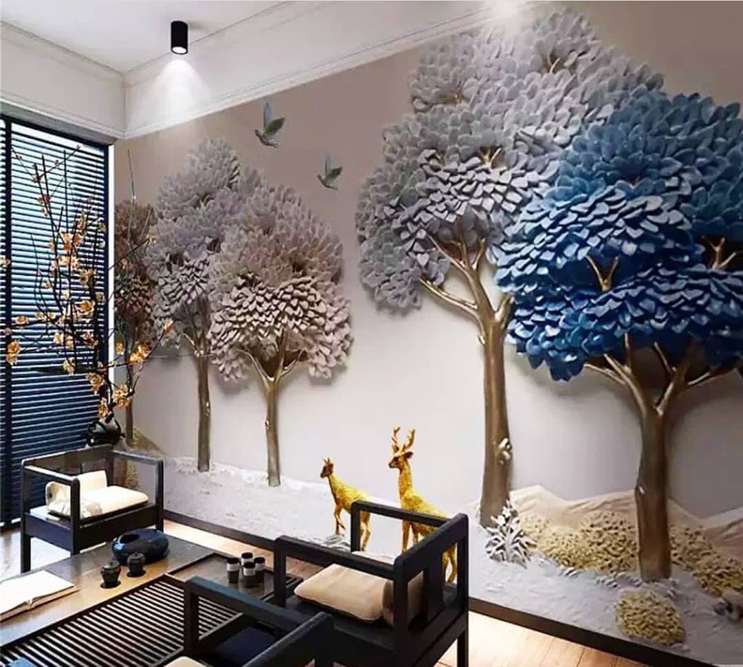 Papel de pared mural 3D personalizado beibehang en relieve Árbol de la  fortuna Elk Fondo decoración de pared pintura papel pintado para paredes 3  d - Comprar Resina Epoxi