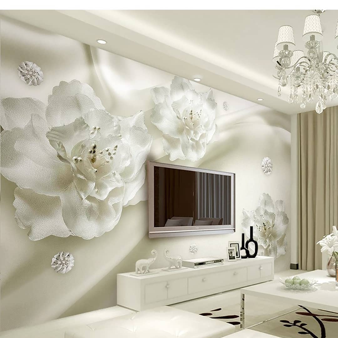Papel pintado de flores de seda para paredes de dormitorio papel